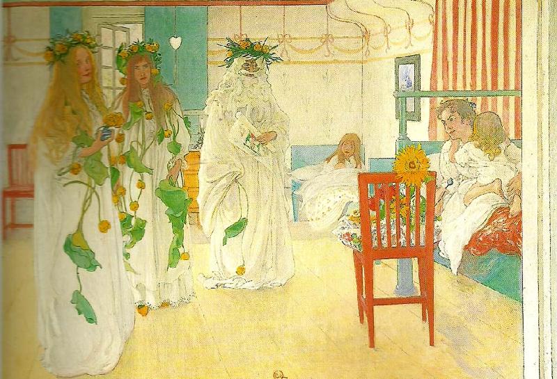 Carl Larsson gratulation oil painting image